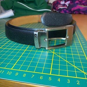 Canali vitello stampato calf leather belt